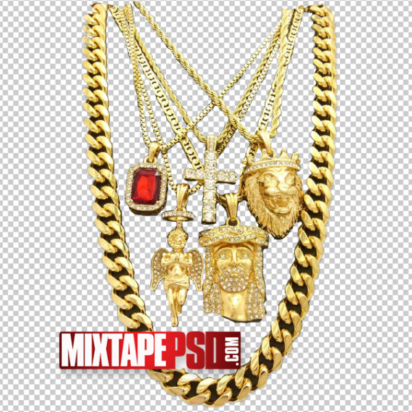 Various Gold Chains PNG