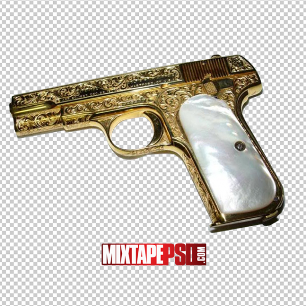 Gold Narco Gun PNG