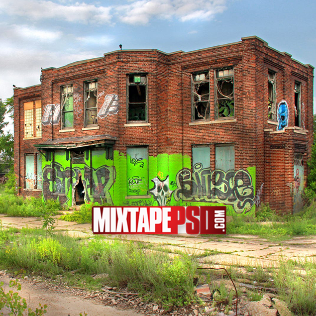 Abandoned Trap House Background - Graphic Design MIXTAPEPSDS.COM.
