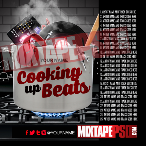 Mixtape PSD Template Cooking Beats w Tracklist