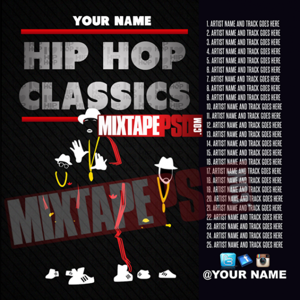 Mixtape Cover Template Hip Hop Classics w Track Listing