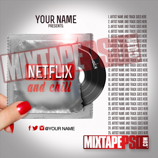 Mixtape Cover Template Netflix and Chill w Track Listing