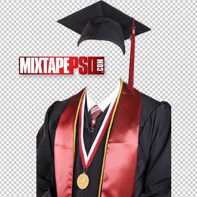Graduation Ceremony Robe Red Black - Graphic Design | MIXTAPEPSDS.COM