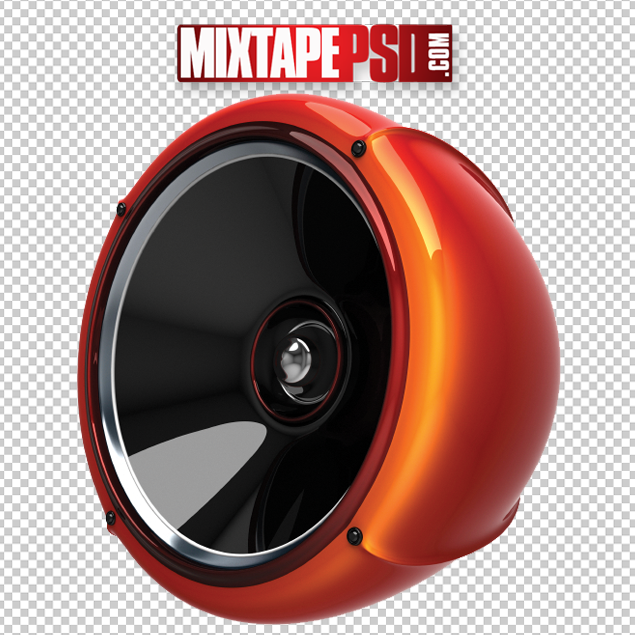 Small Orange Studio Speaker - Graphic Design 