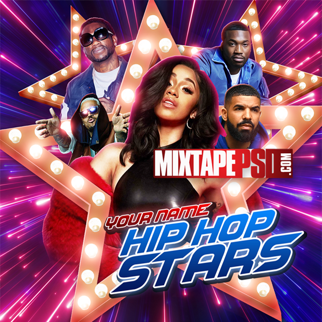 Mixtape Cover Template Hip Hop Stars - Graphic Design | MIXTAPEPSDS.COM