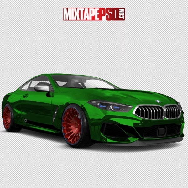 Green Red BMW Coupe