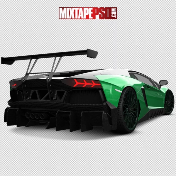 Rear Black Green Lamborghini