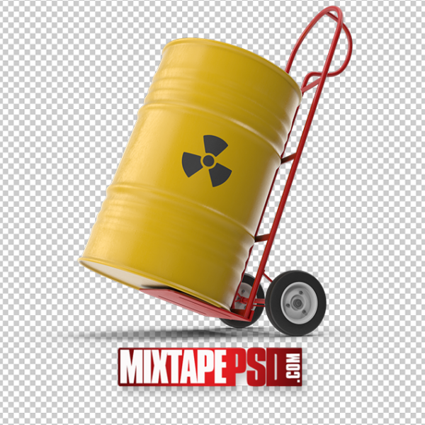 HD Hand Cart With Barrel PNG