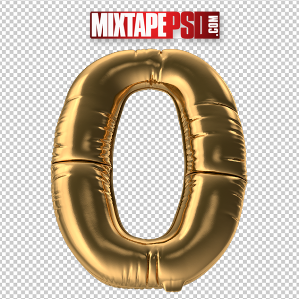 HD Gold Foil Balloon Number 0