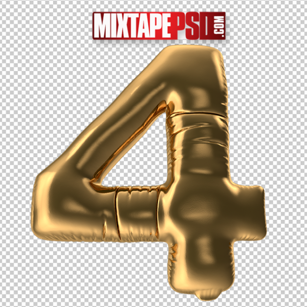 HD Gold Foil Balloon Number 4