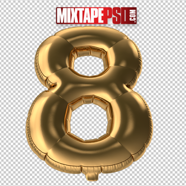 HD Gold Foil Balloon Number 8