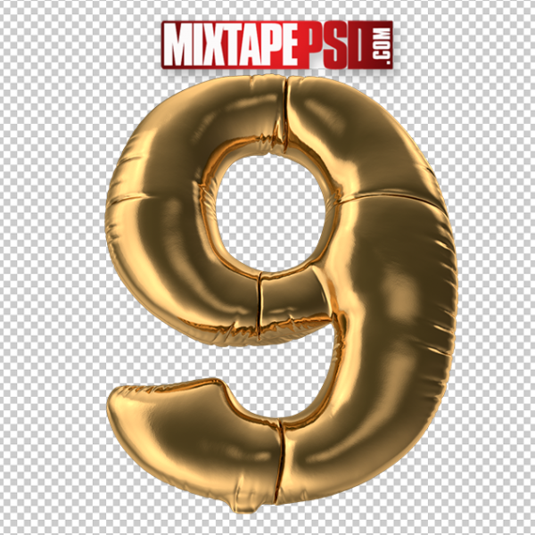 HD Gold Foil Balloon Number 9