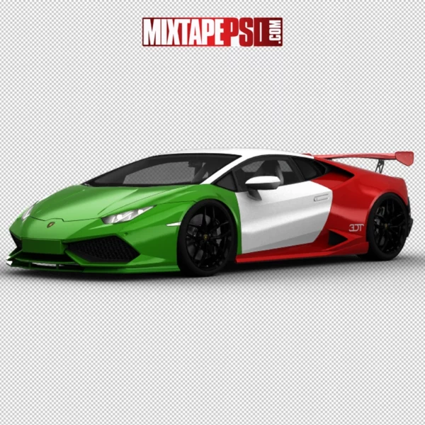 Green White Red Lamborghini