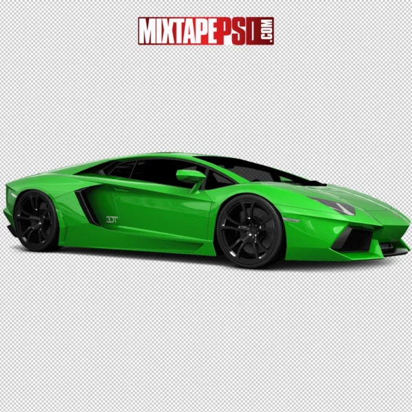 Green Lamborghini Side Angle