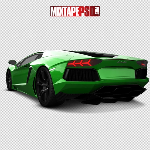 Green Rear Lamborghini Cut PNG
