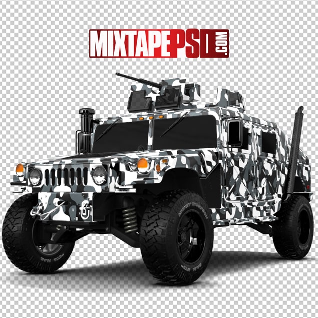Army White Camouflage Hummer - Graphic Design 