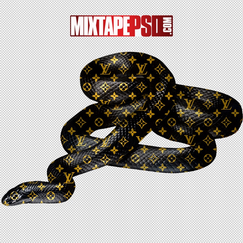 Black Gold Louis Vuitton Snake - Graphic Design