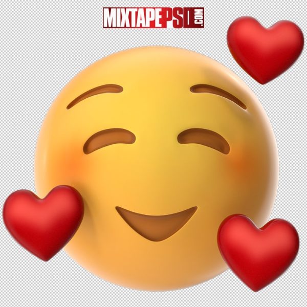 HD Smile Emoji With Hearts