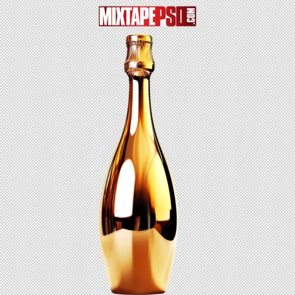 HD Gold Champagne Bottle