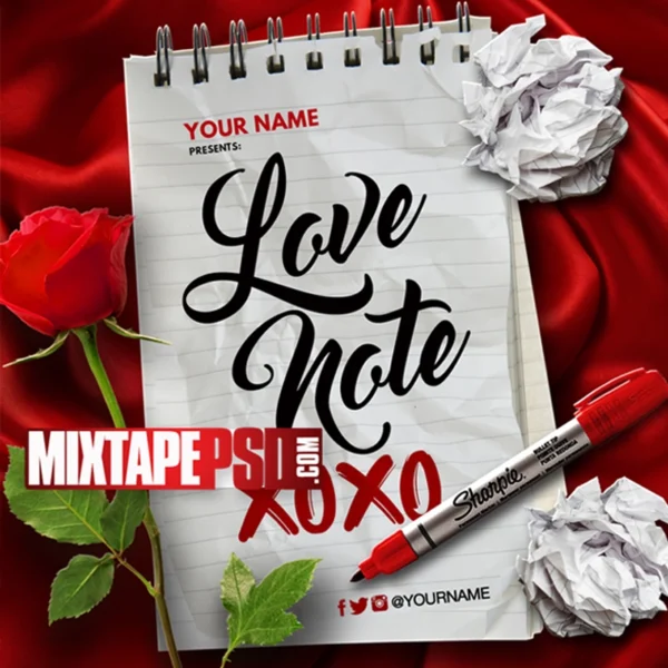 Mixtape Cover Template Love Note 2