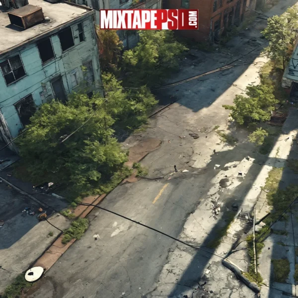 Top View of Ghetto Streets Background 10