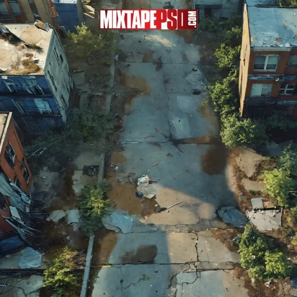 Top View of Ghetto Streets Background 6